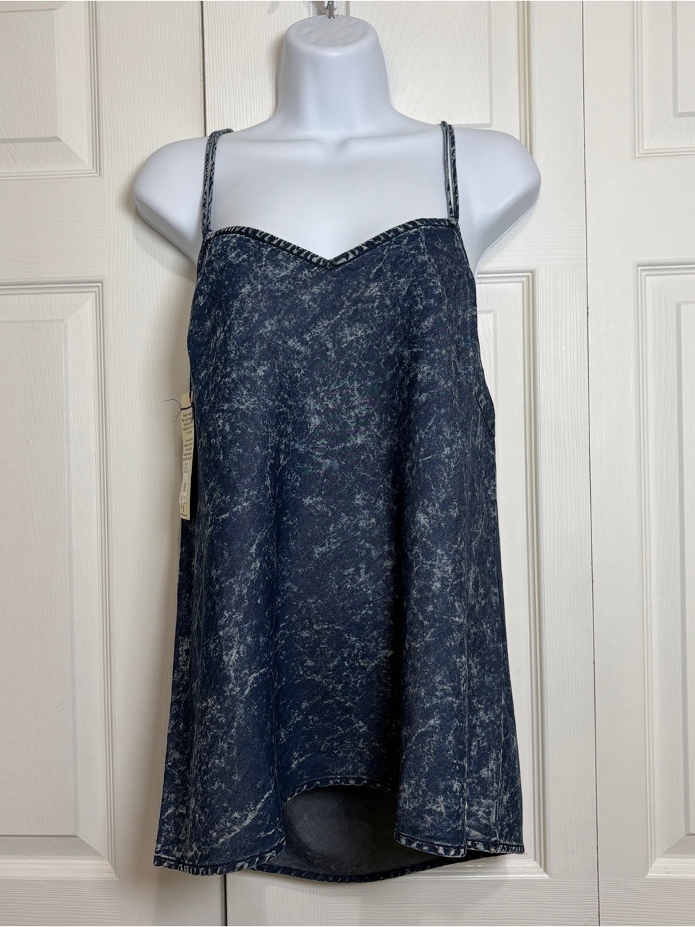 True Religion Blue Dream Wash A Line Tank Top